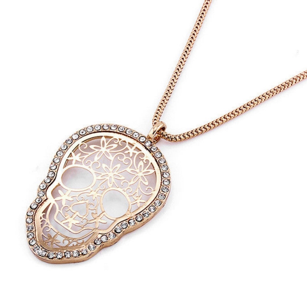 💀 Gold Sugar Skull Necklace